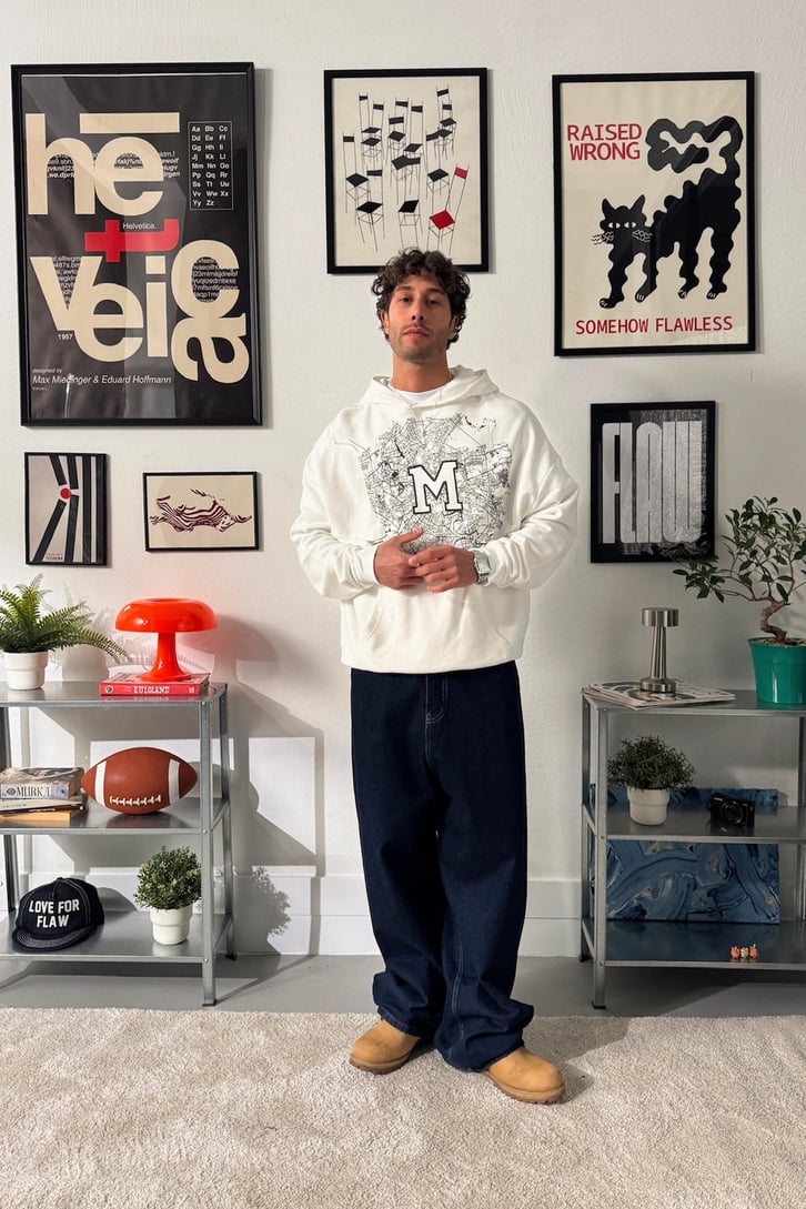 M Baskılı Hoodie