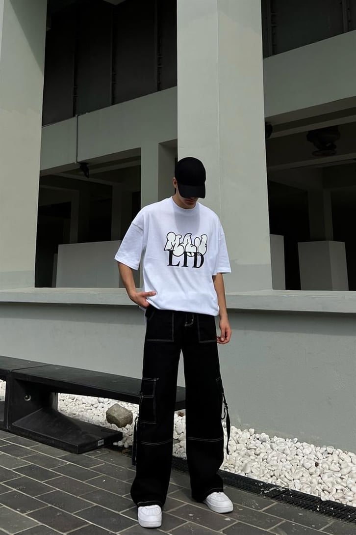 Man Ltd Beyaz Oversize Tişört