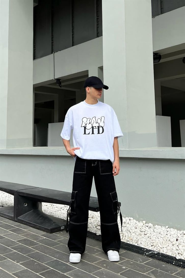Man Ltd Beyaz Oversize Tişört