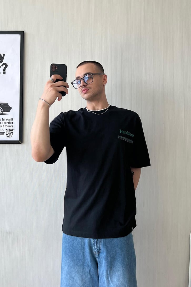 Mandala Vibe Baskılı Oversize Tişört