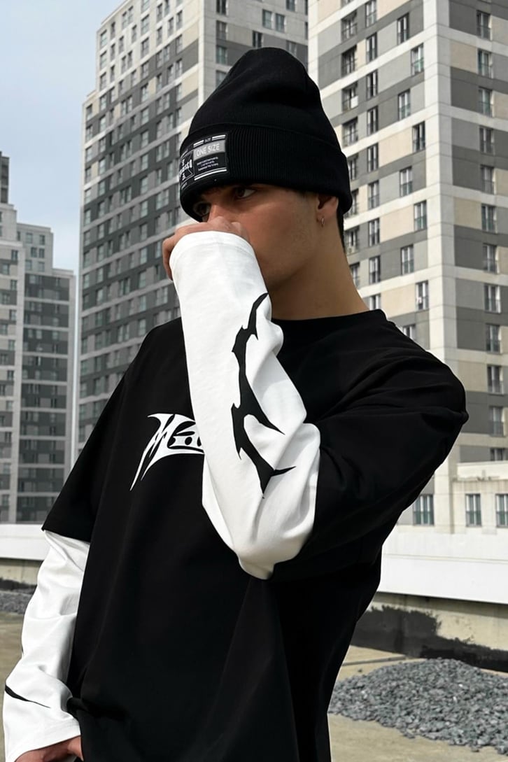 Manson Siyah Long Sleeve Tişört