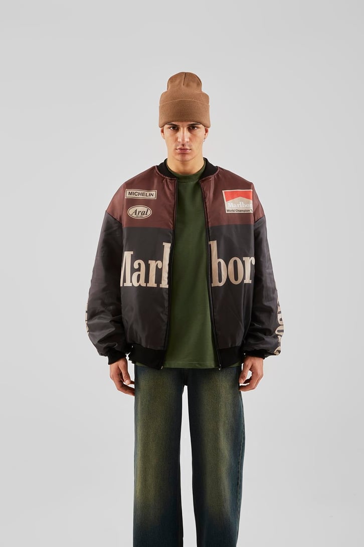 Marlboro Baskılı Paraşüt Kumaş Ceket