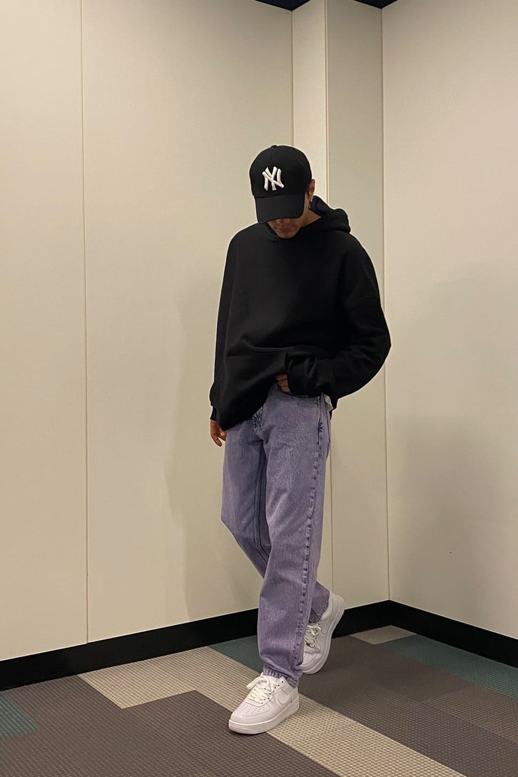 MAVİ MOR TAŞLAMALI URBAN STYLE LOSSE FIT JEAN
