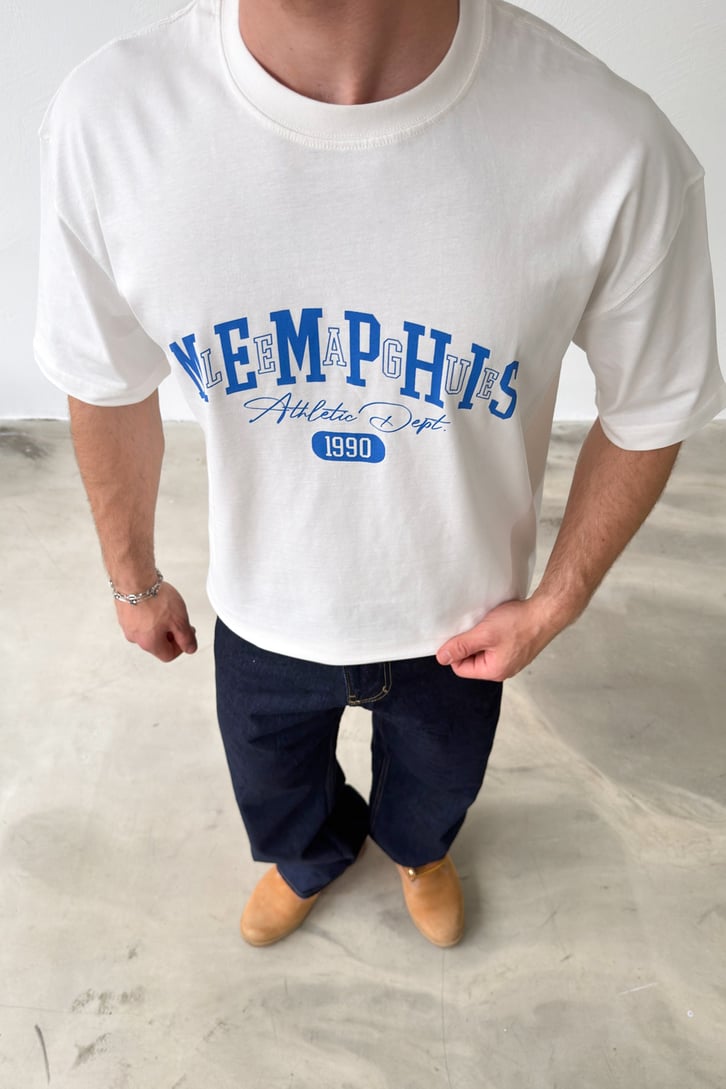 Memphis Baskılı Ekru Tişört