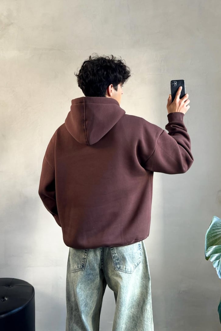 Memphis Baskılı Oversize Hoodie