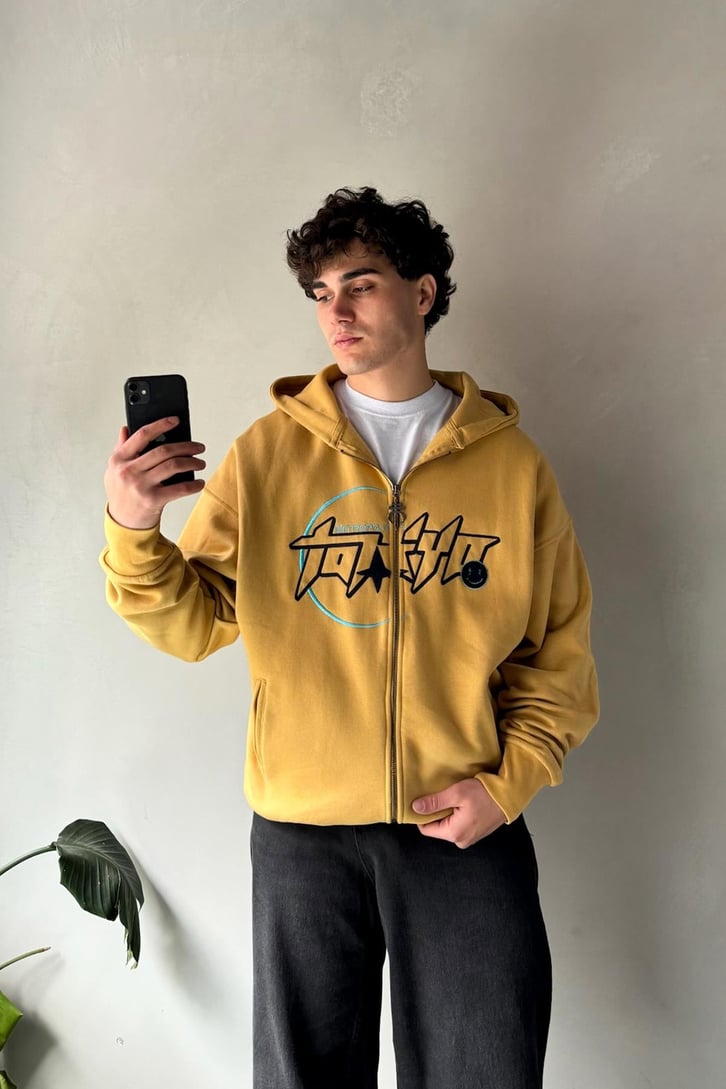Metropolis Nakışlı Zip Hoodie
