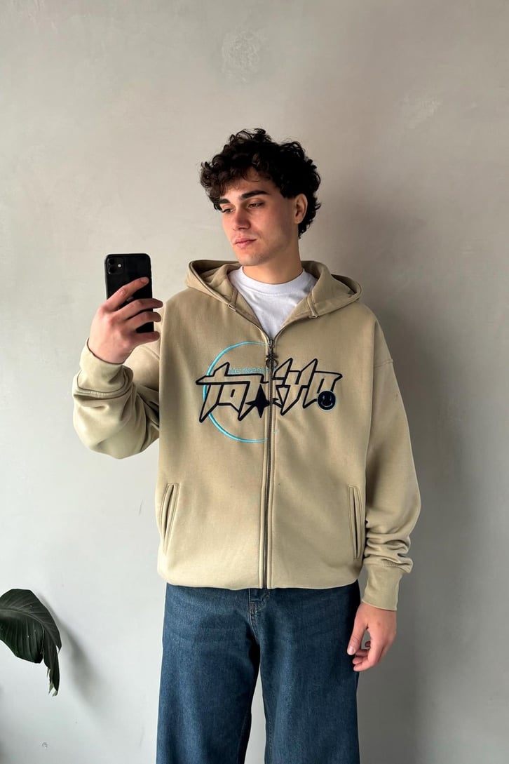 Metropolis Nakışlı Zip Hoodie