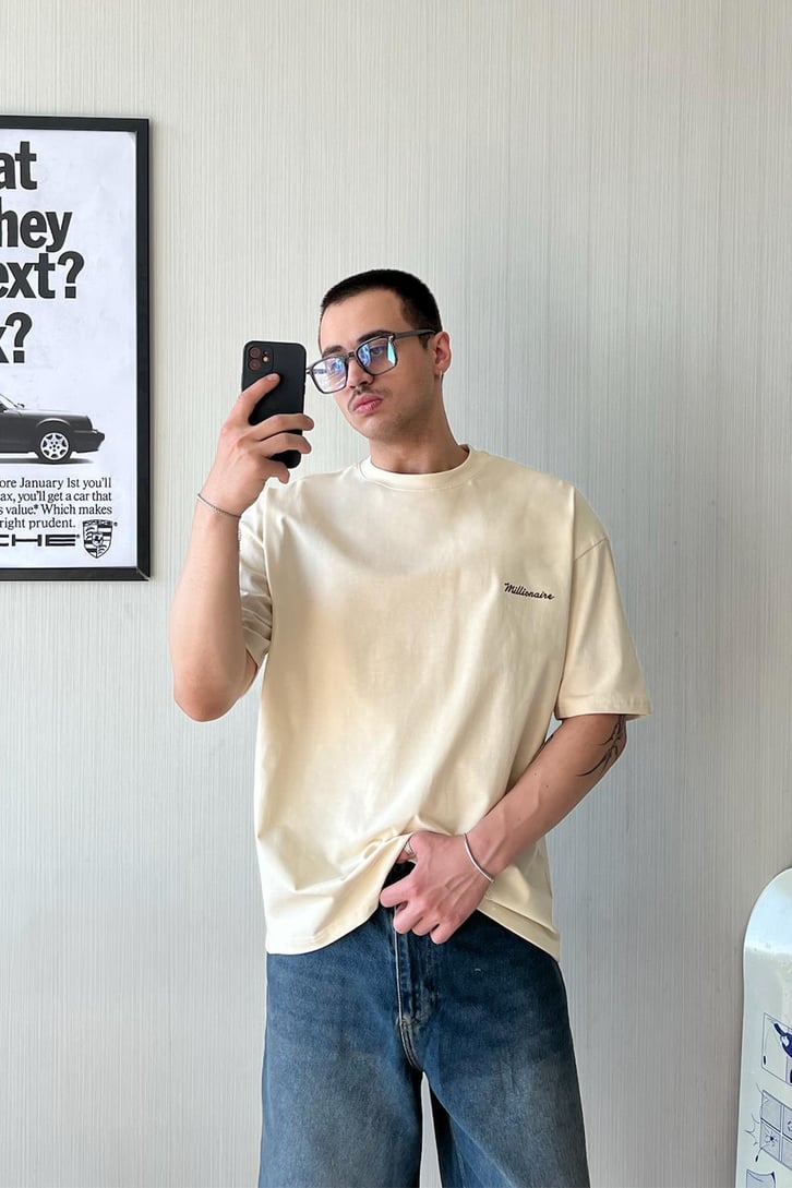Miami Millionaire Baskılı Oversize Tişört