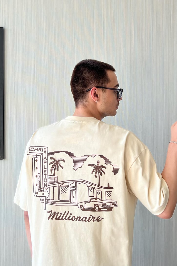 Miami Millionaire Baskılı Oversize Tişört