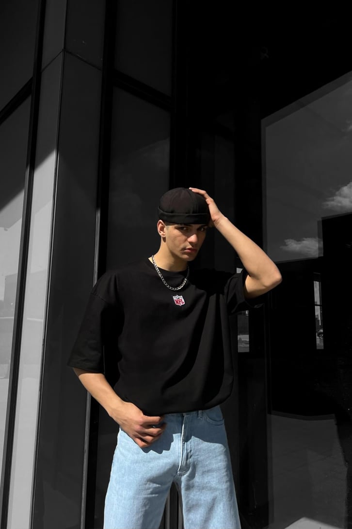 Mini Logo Nakışlı Oversize Tshirt