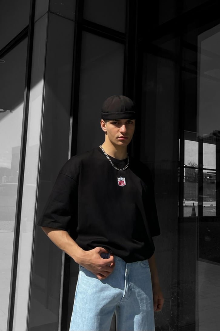 Mini Logo Nakışlı Oversize Tshirt