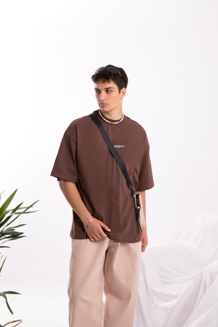 Mini Text Baskılı Oversize Tshirt