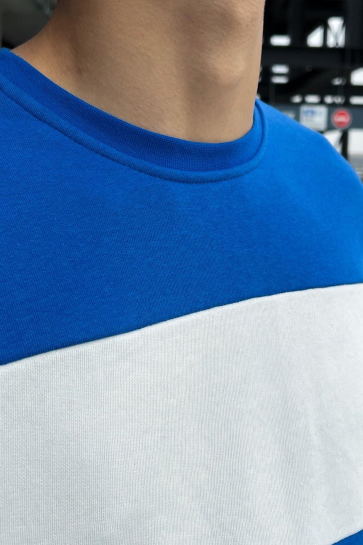 Mini Text Çizgili Oversize Sweatshirt