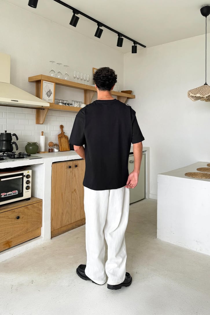 Minimal Baskılı Oversize Tişört