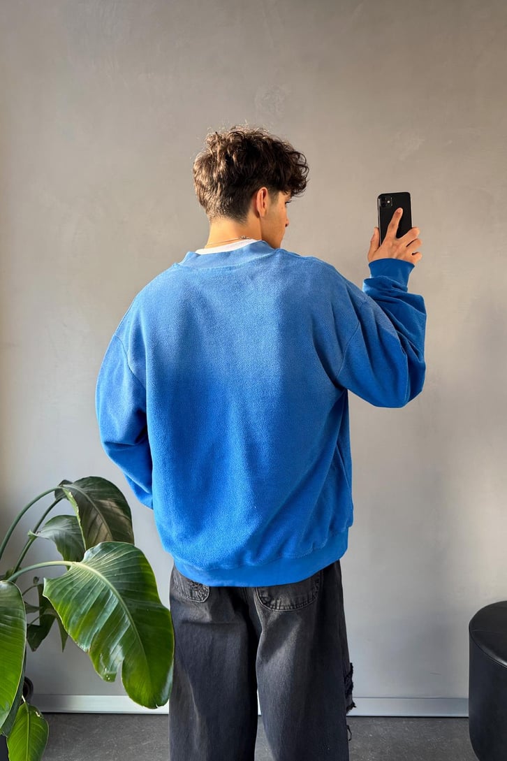 Minimal Nakışlı Oversize Sweatshirt