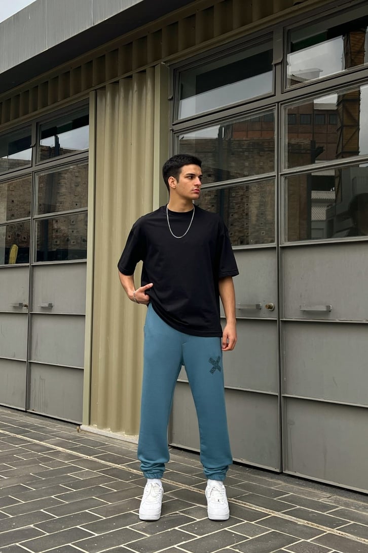 Minimal X Baskılı Jogger Fit Eşofman