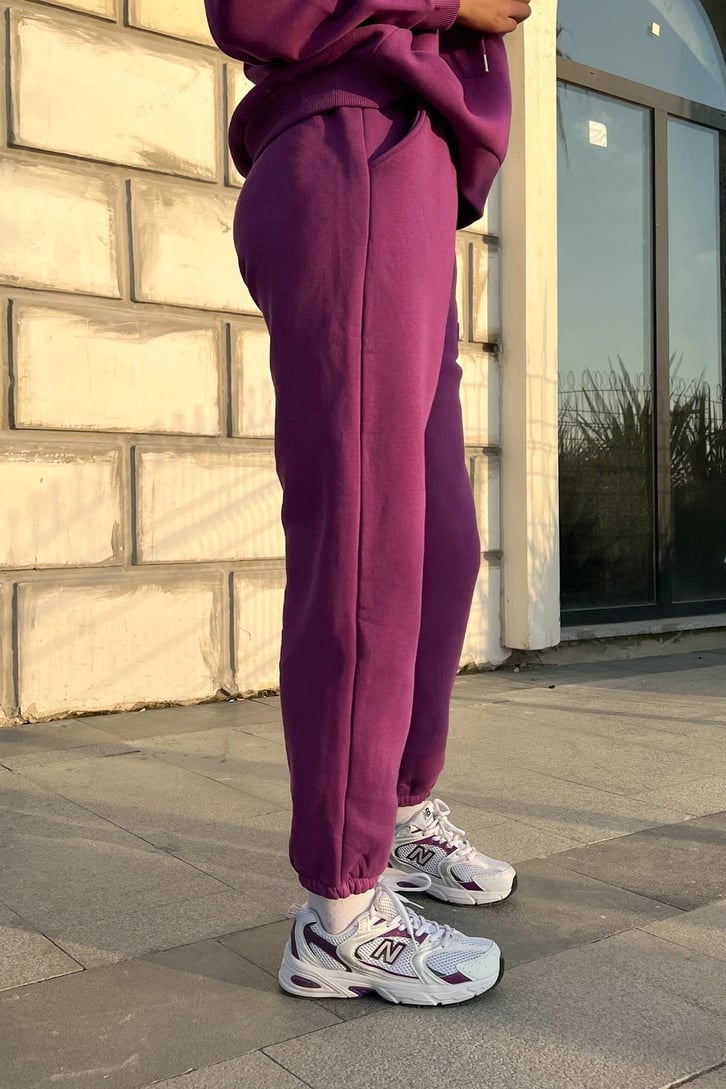 Misspap Kabartma Baskılı Fuşya Jogger Eşofman Altı