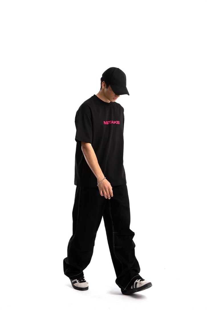 Mistake Baskılı Beyaz Oversize Tshirt