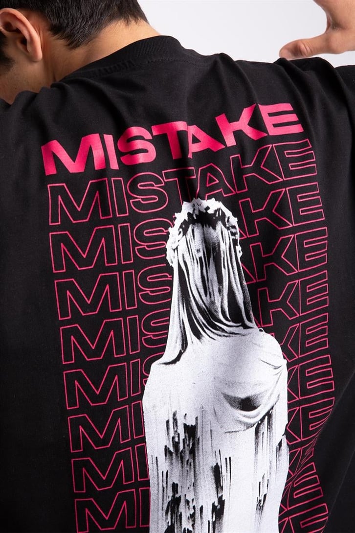 Mistake Baskılı Beyaz Oversize Tshirt