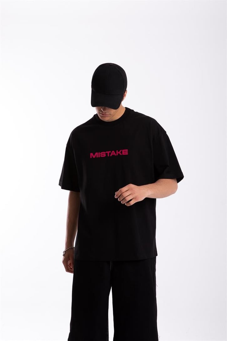 Mistake Baskılı Beyaz Oversize Tshirt