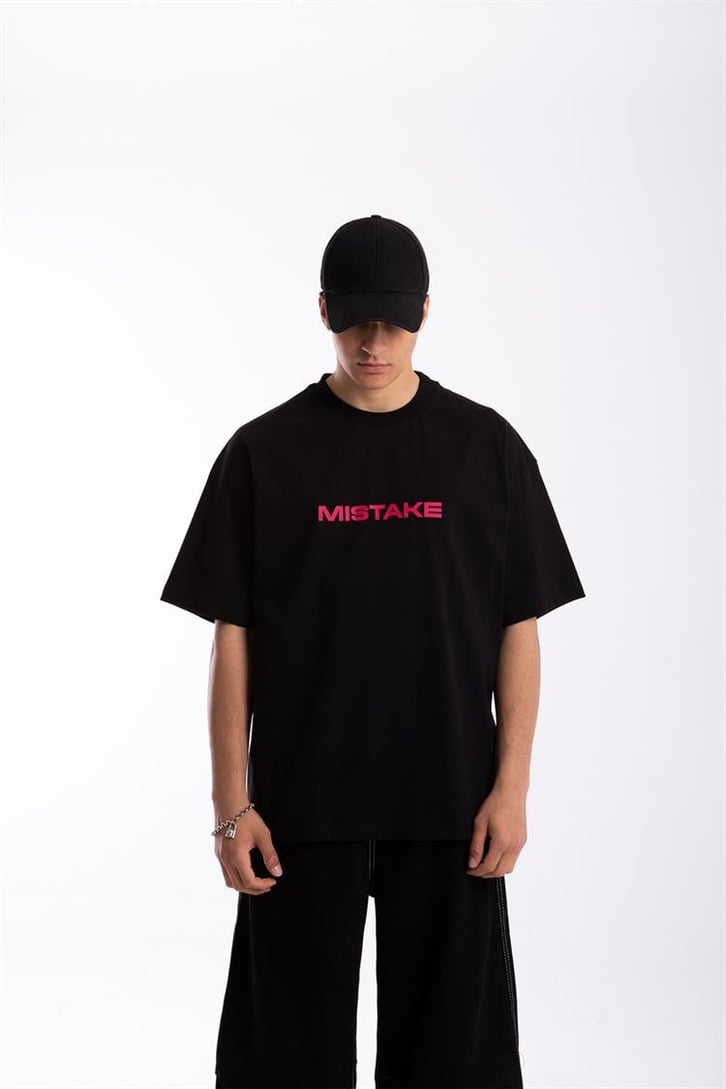 Mistake Baskılı Beyaz Oversize Tshirt