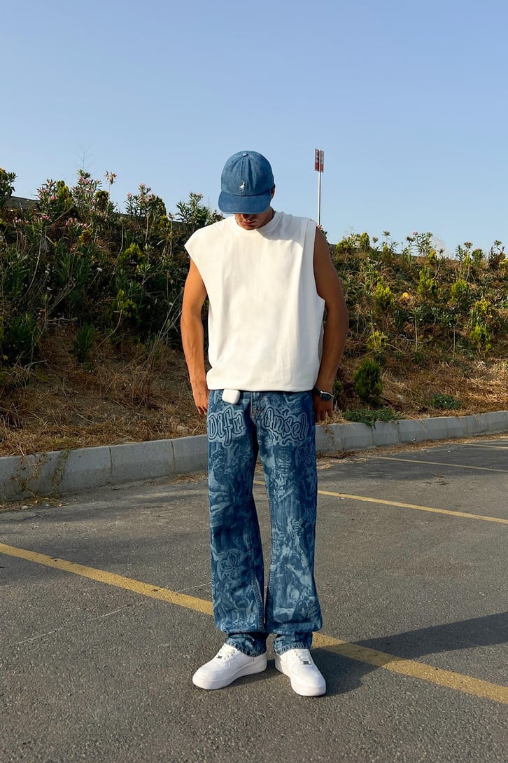 Mythological Desenli Baggy Jean