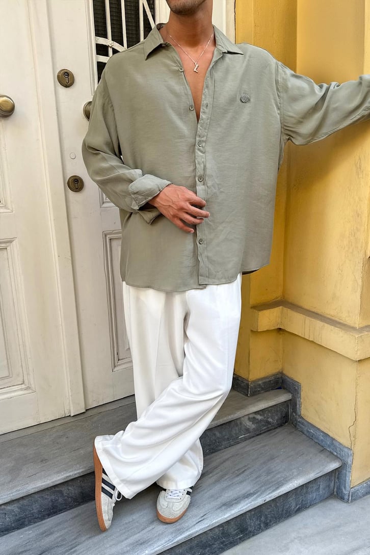 Nakışlı Oversize Gömlek