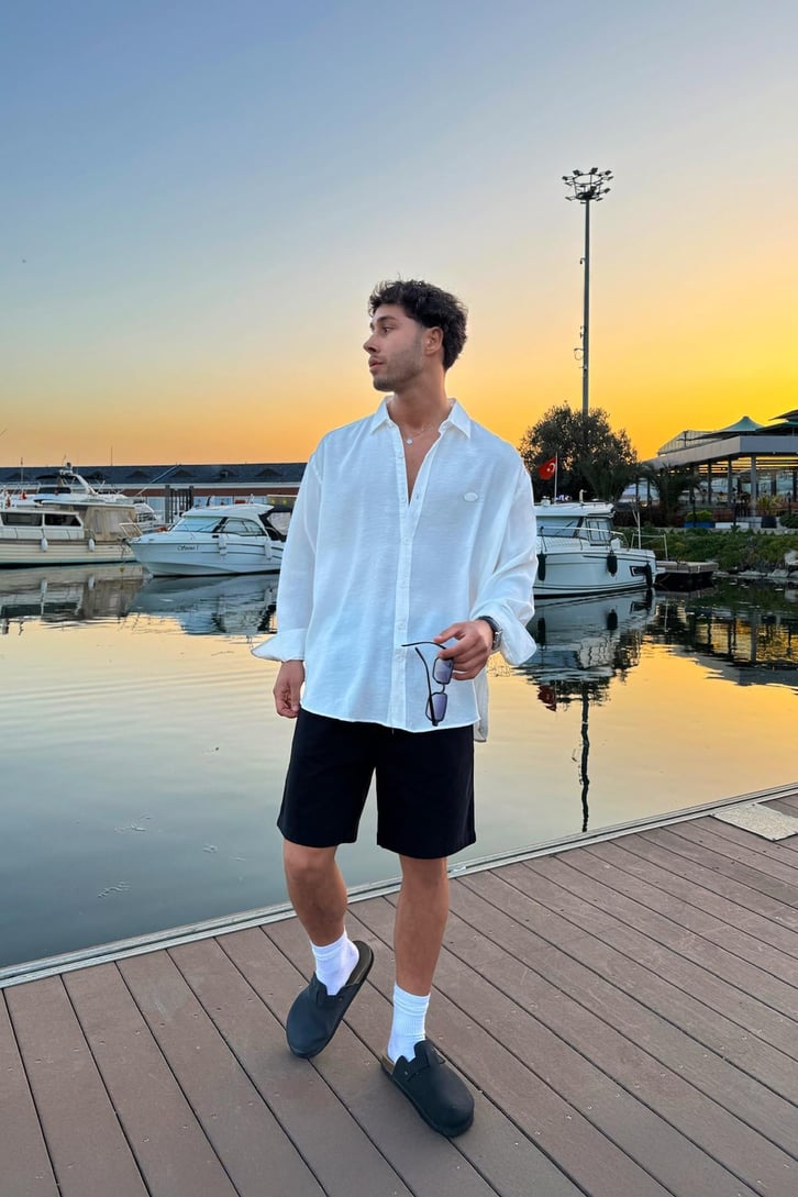 Nakışlı Oversize Gömlek