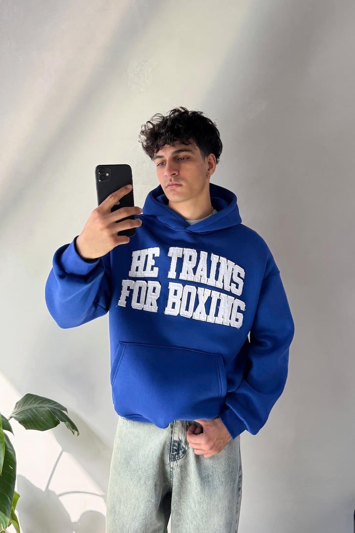 Nakışlı Oversize Hoodie
