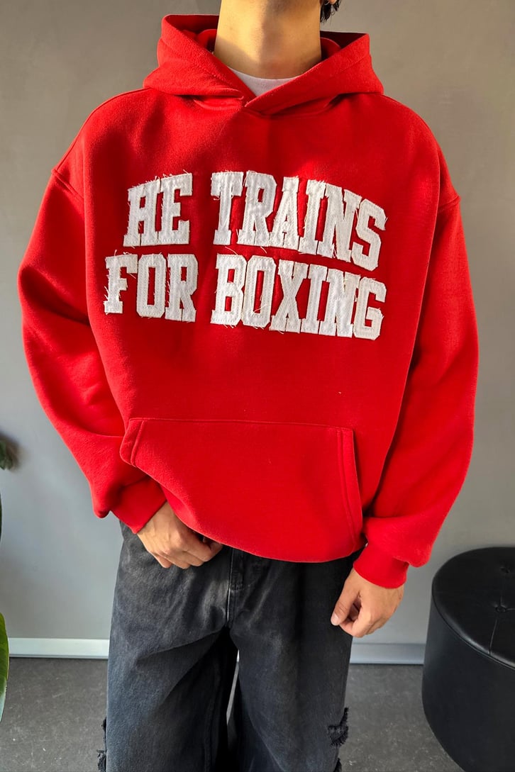Nakışlı Oversize Hoodie
