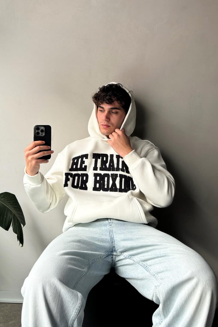 Nakışlı Oversize Hoodie