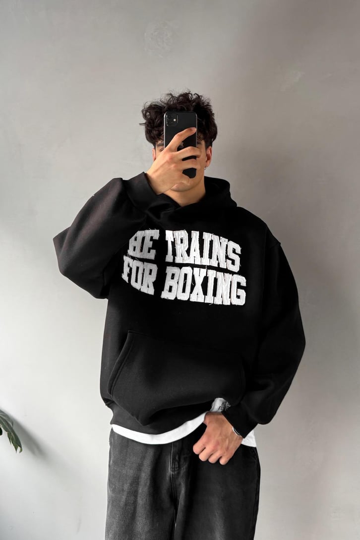 Nakışlı Oversize Hoodie