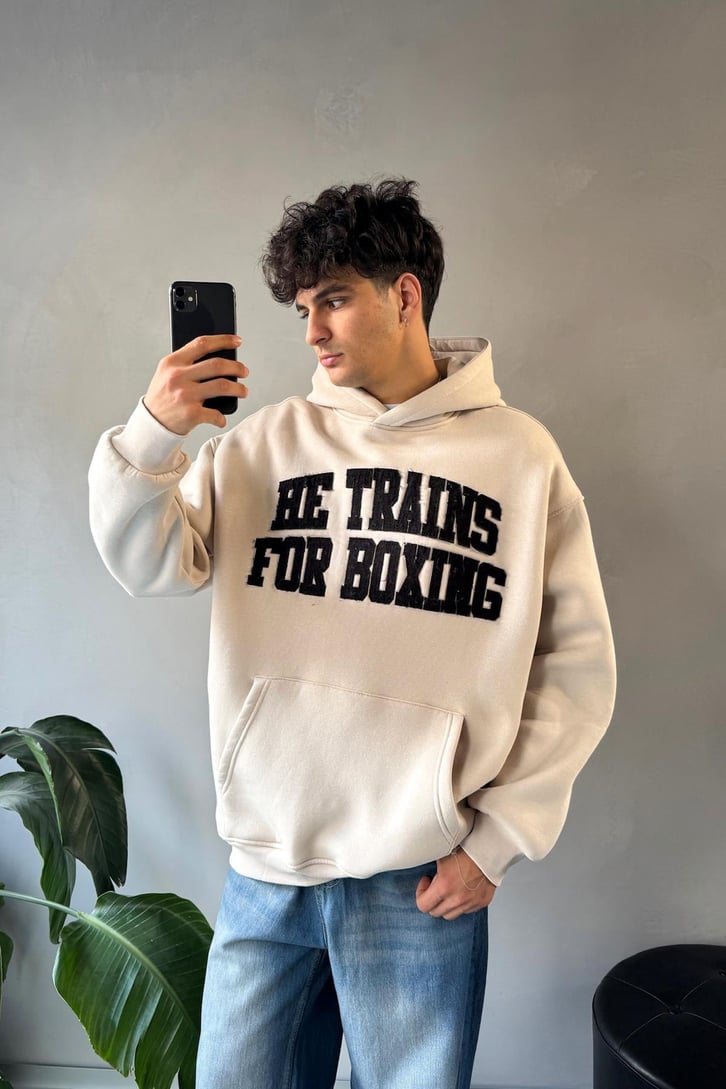 Nakışlı Oversize Hoodie