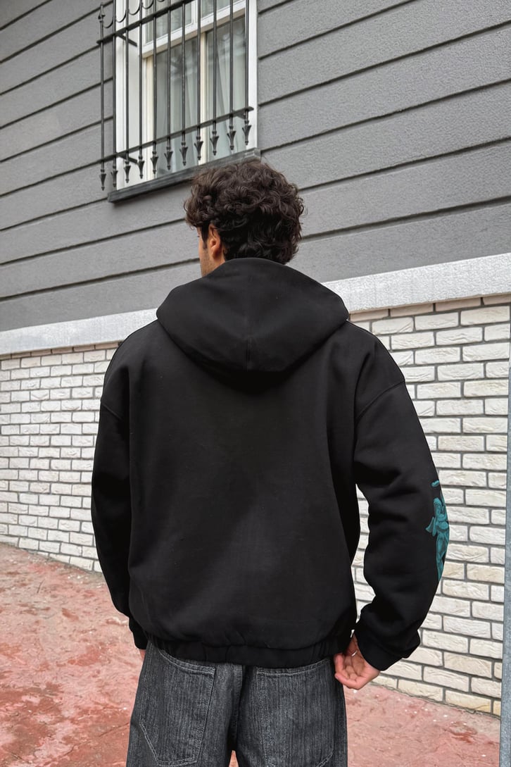 Nakışlı Zip Hoodie