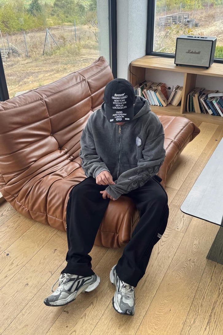 Nakışlı Zip Hoodie
