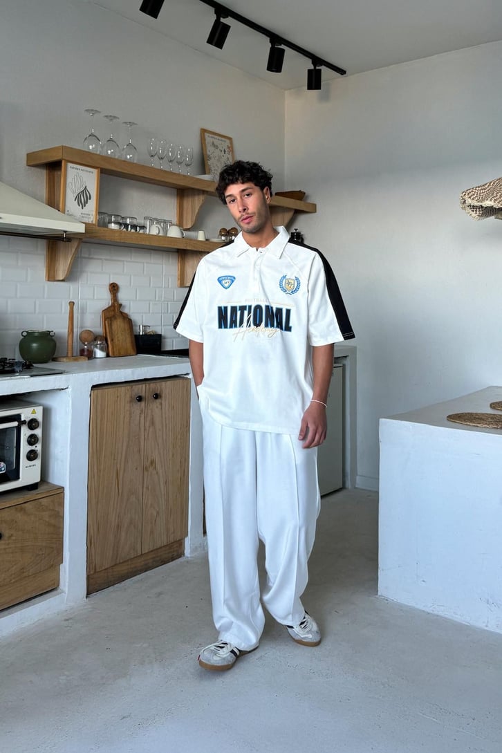 National Baskılı Polo Yaka Tişört