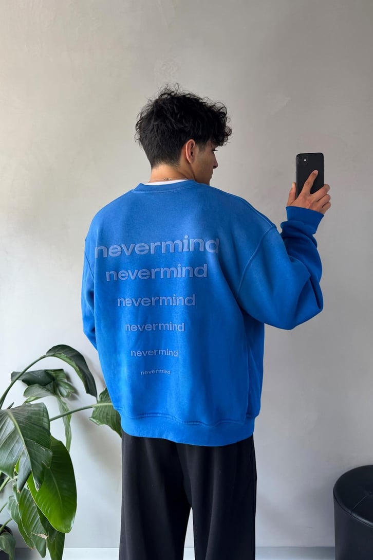 Nevermind Baskılı Bisiklet Yaka Sweatshirt