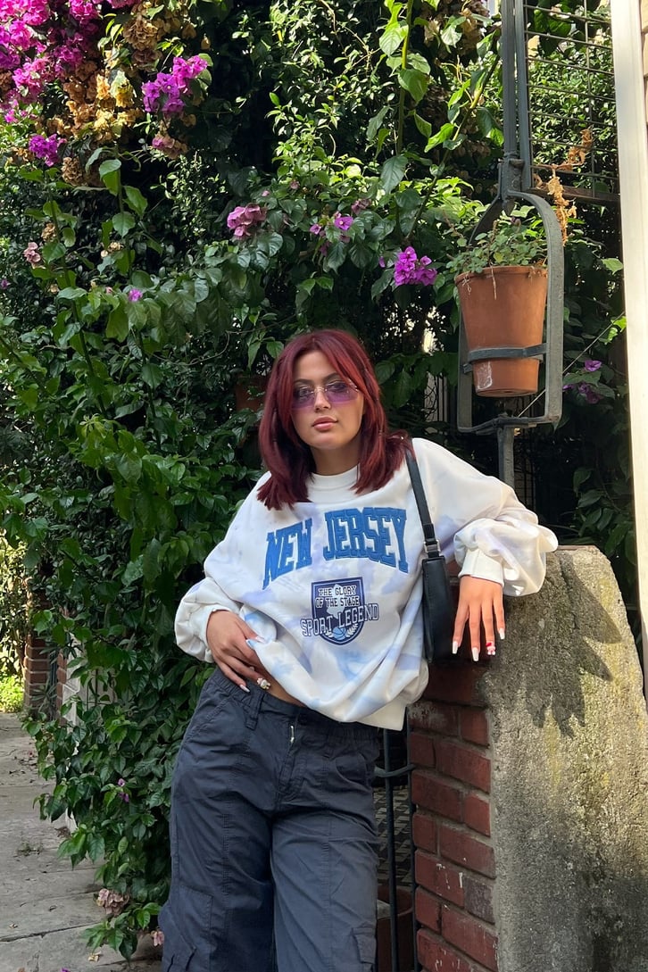 New Jersey Nakışlı Sweatshirt
