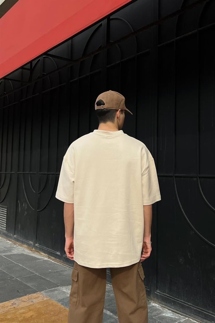New Orleans Bej Oversize Tişört