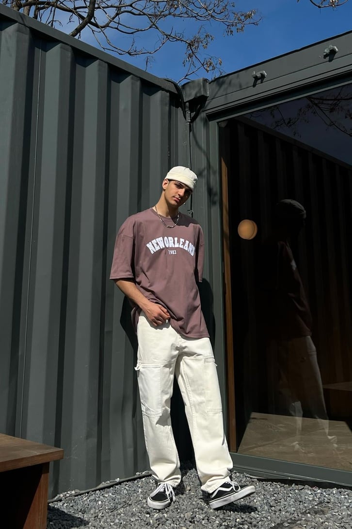 New Orleans Nakışlı Oversize Tshirt