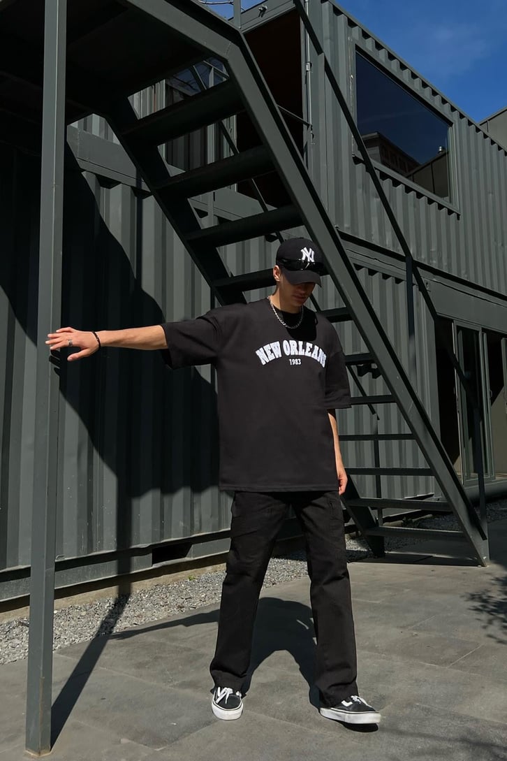 New Orleans Nakışlı Oversize Tshirt