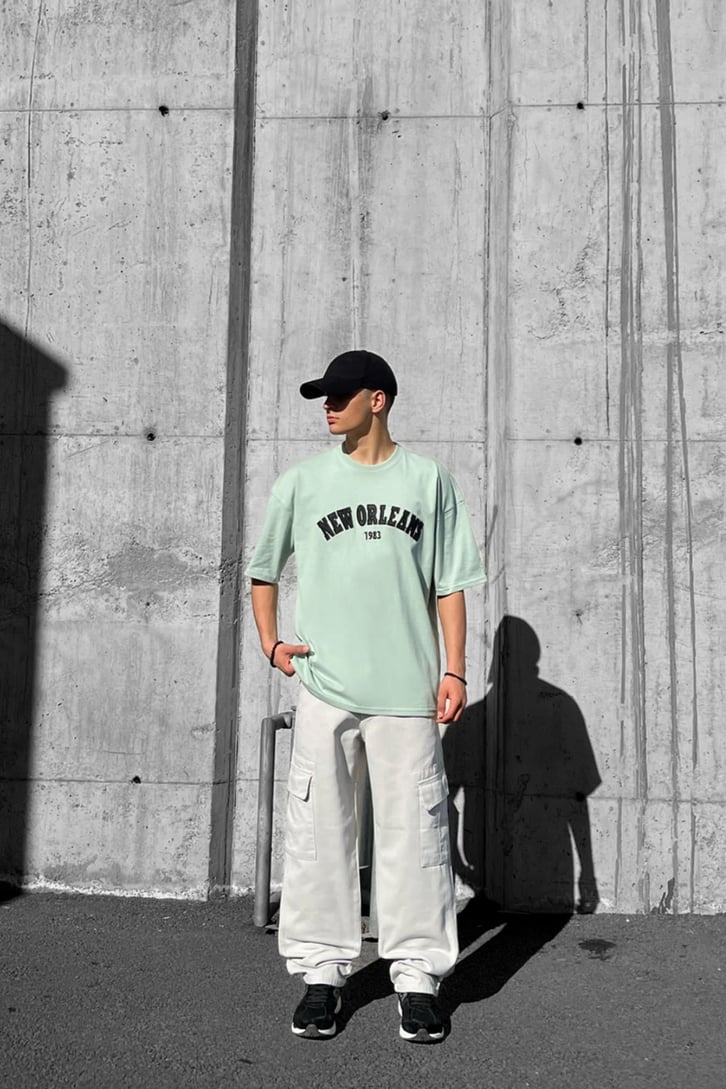 New Orleans Nakışlı Oversize Tshirt