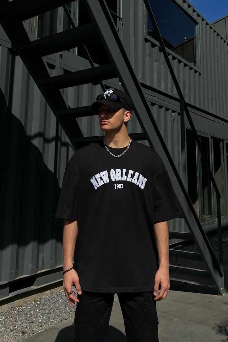 New Orleans Nakışlı Oversize Tshirt
