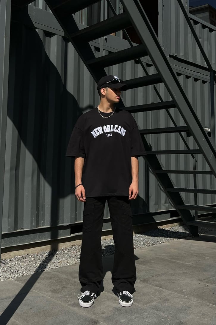 New Orleans Nakışlı Oversize Tshirt