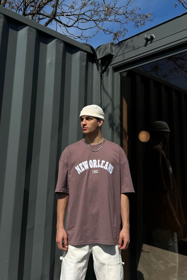 New Orleans Nakışlı Oversize Tshirt