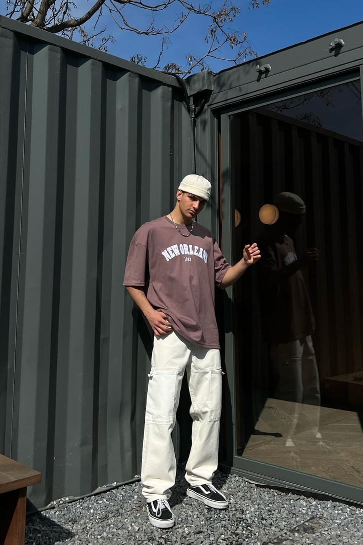 New Orleans Nakışlı Oversize Tshirt