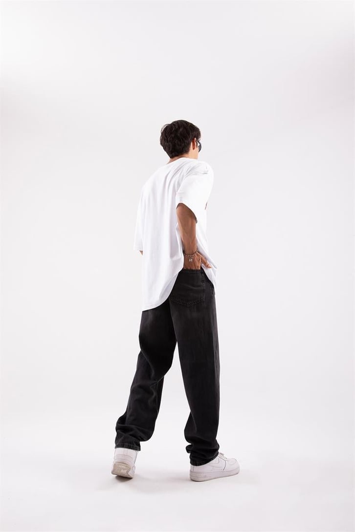 New York Baskılı Beyaz Oversize Tshırt