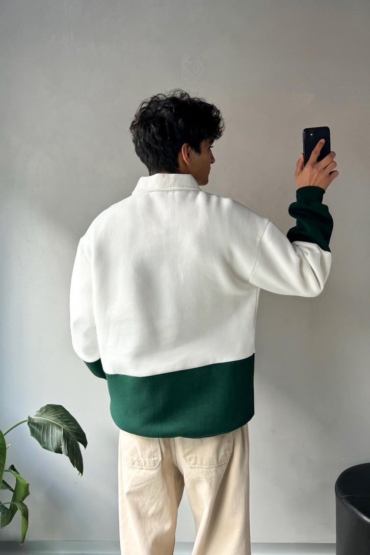New York City Baskılı Parçalı Sweatshirt