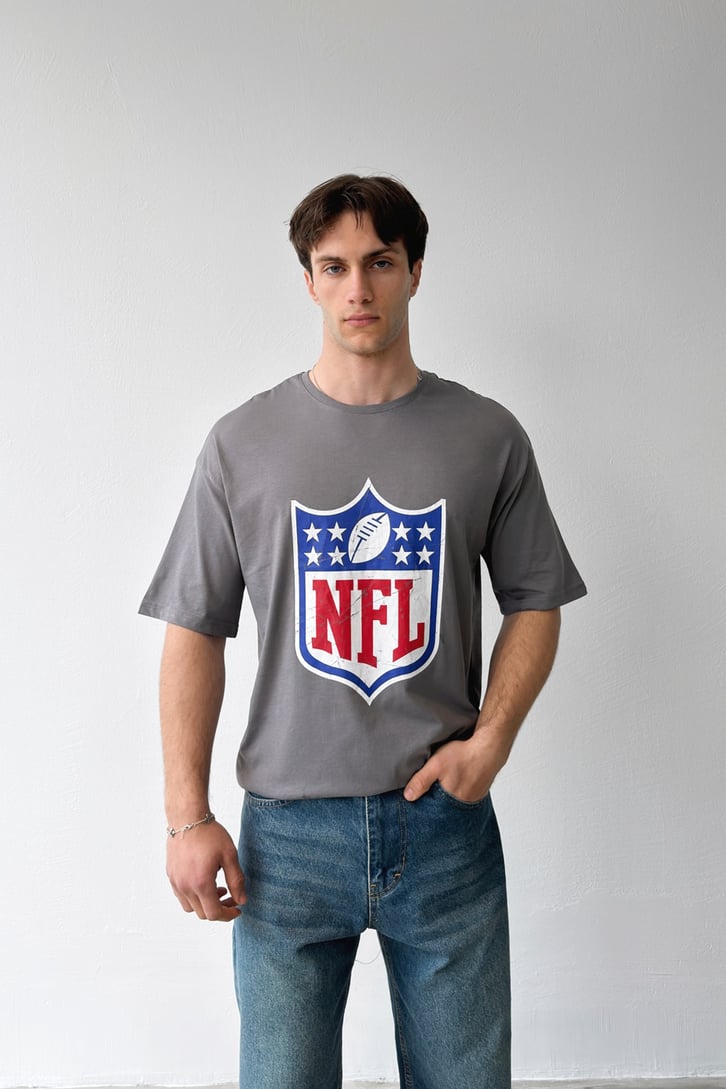 NFL Baskılı Oversize Tişört