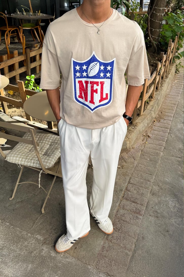 NFL Baskılı Oversize Tshirt